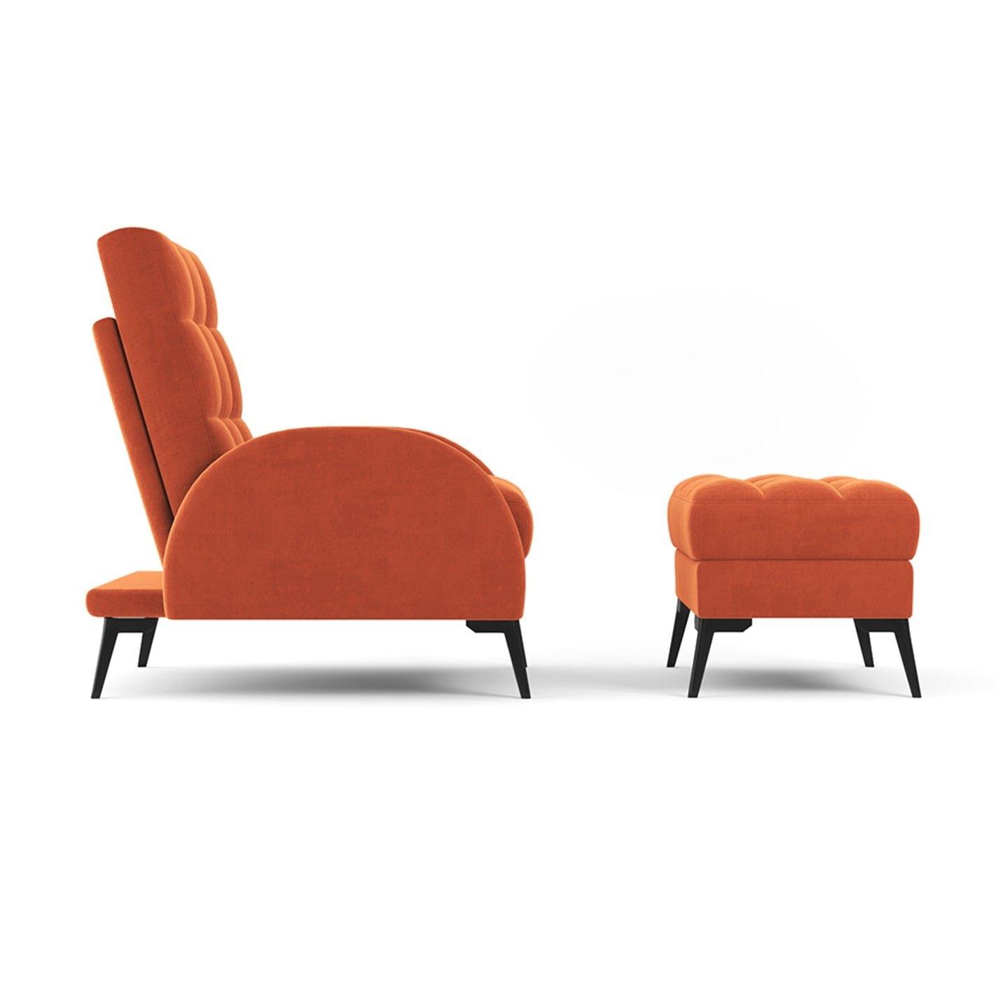 Orange - Kabinet UK - Leisure Recliner Set with Ottoman - 6