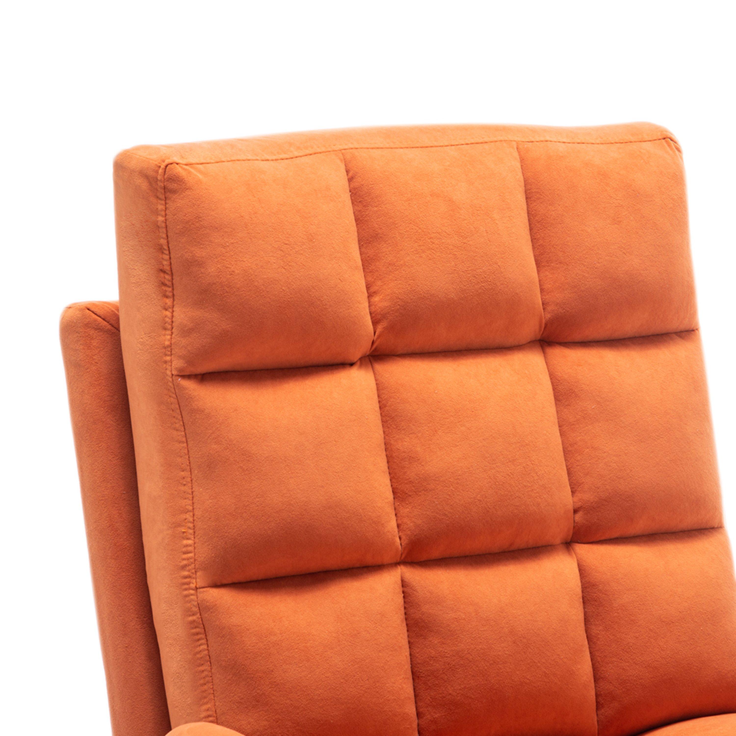 Orange - Kabinet UK - Leisure Recliner Set with Ottoman - 7