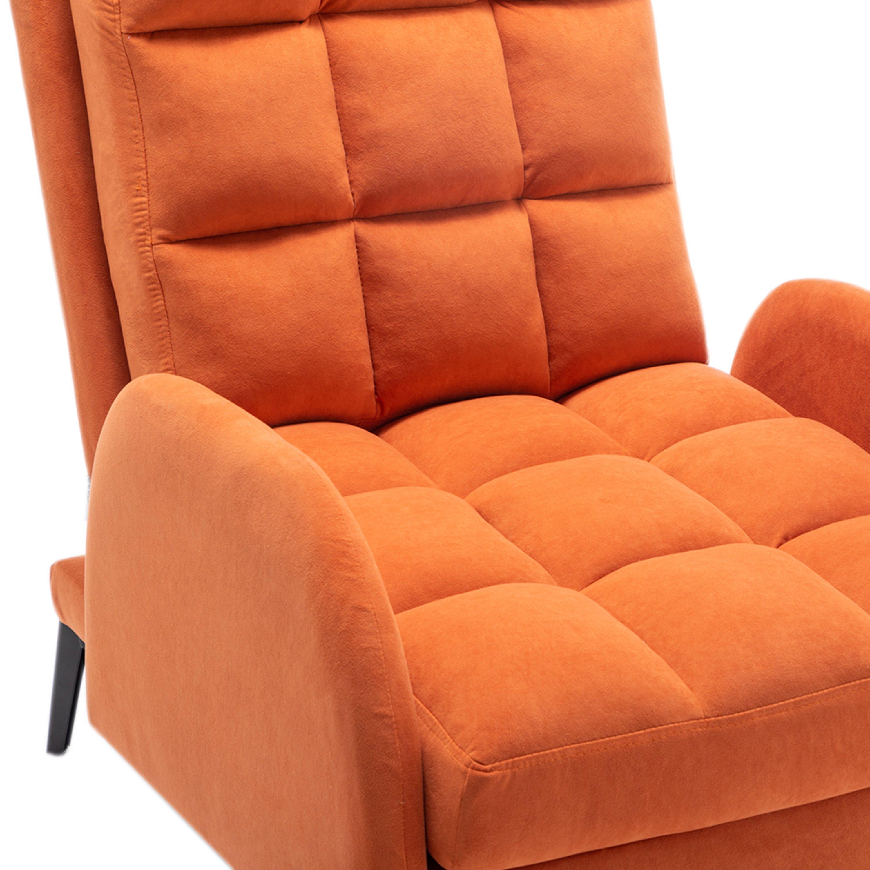 Orange - Kabinet UK - Leisure Recliner Set with Ottoman - 8