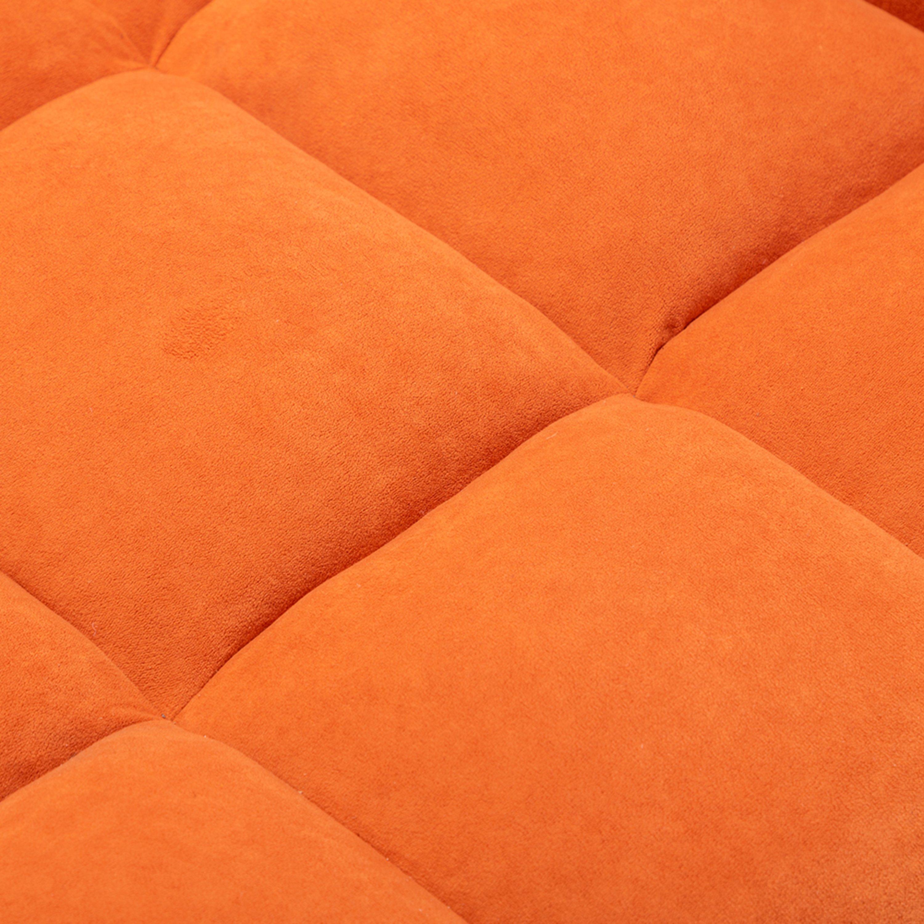 Orange - Kabinet UK - Leisure Recliner Set with Ottoman - 9