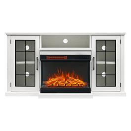 Cottonfy UK 3-Sided Glass Door Electric Fireplace TV Stand
