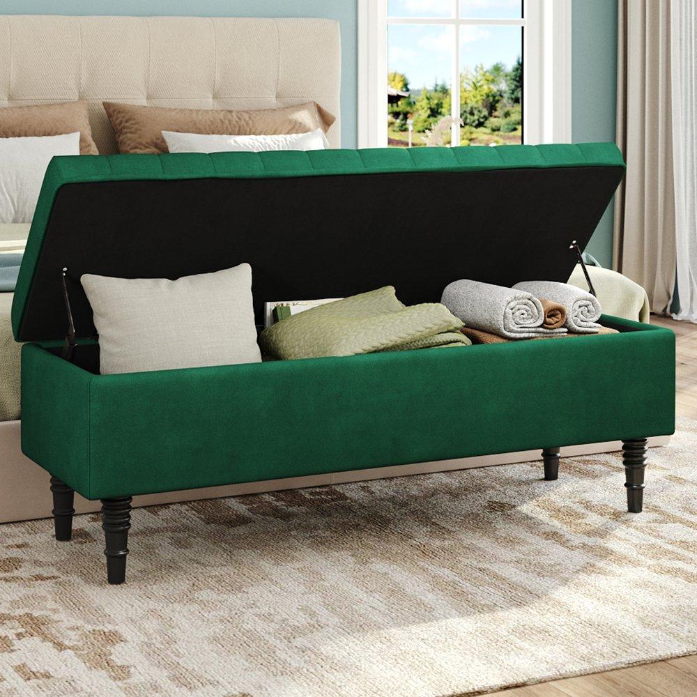Green - Kabinet UK - Velvet Ottoman & Entryway Bench - 2