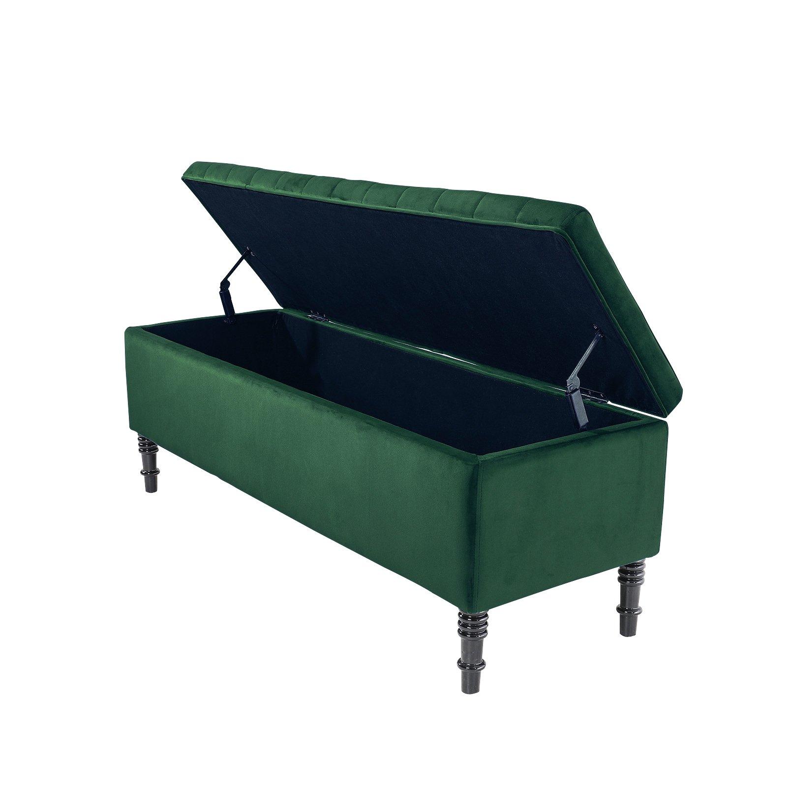 Green - Kabinet UK - Velvet Ottoman & Entryway Bench - 6