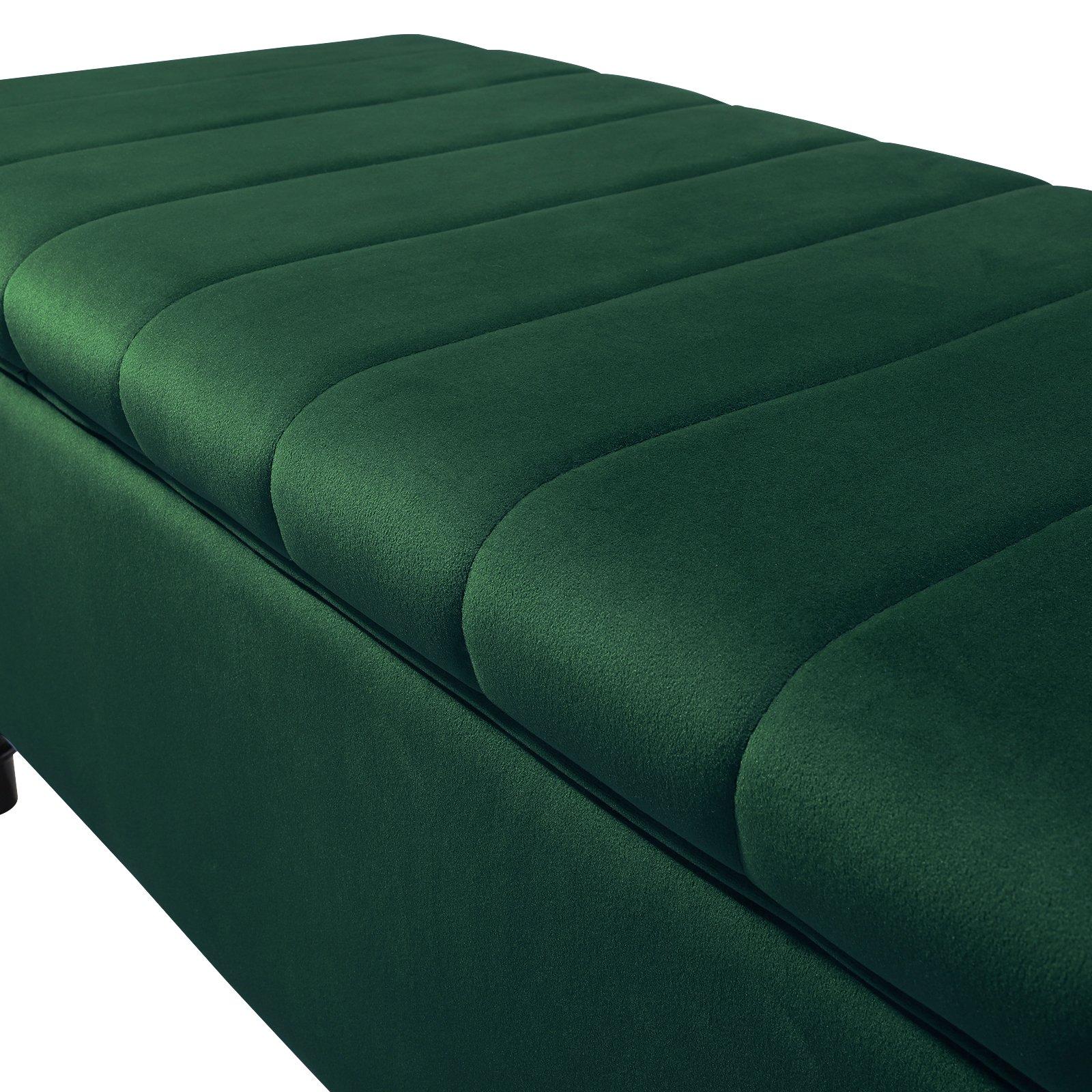 Green - Kabinet UK - Velvet Ottoman & Entryway Bench - 8