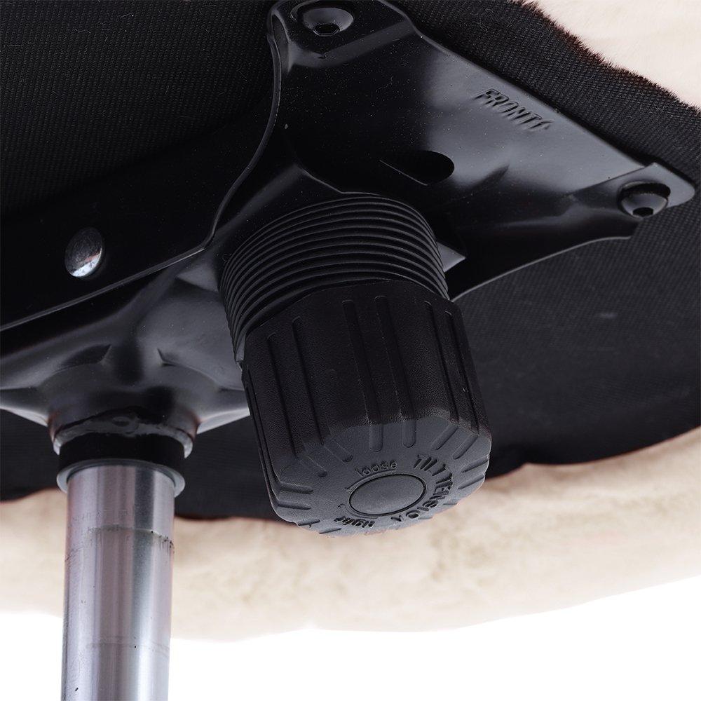 White - Kabinet UK - Comfy Plush Swivel Office Chair Adjustable Height - 9