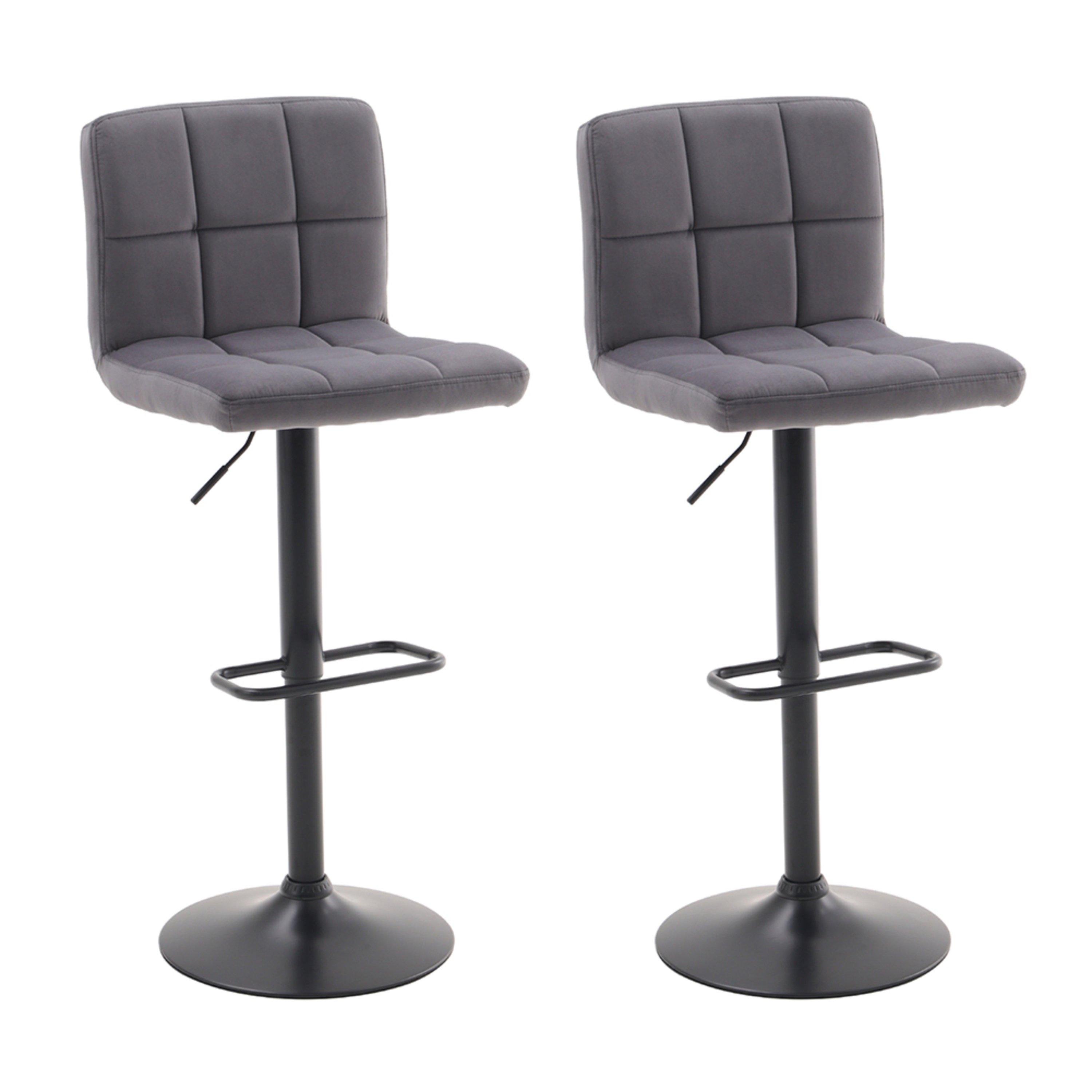 Kabinet Uk  2Pcs Velvet Upholstery Bar Stools - Dark Grey