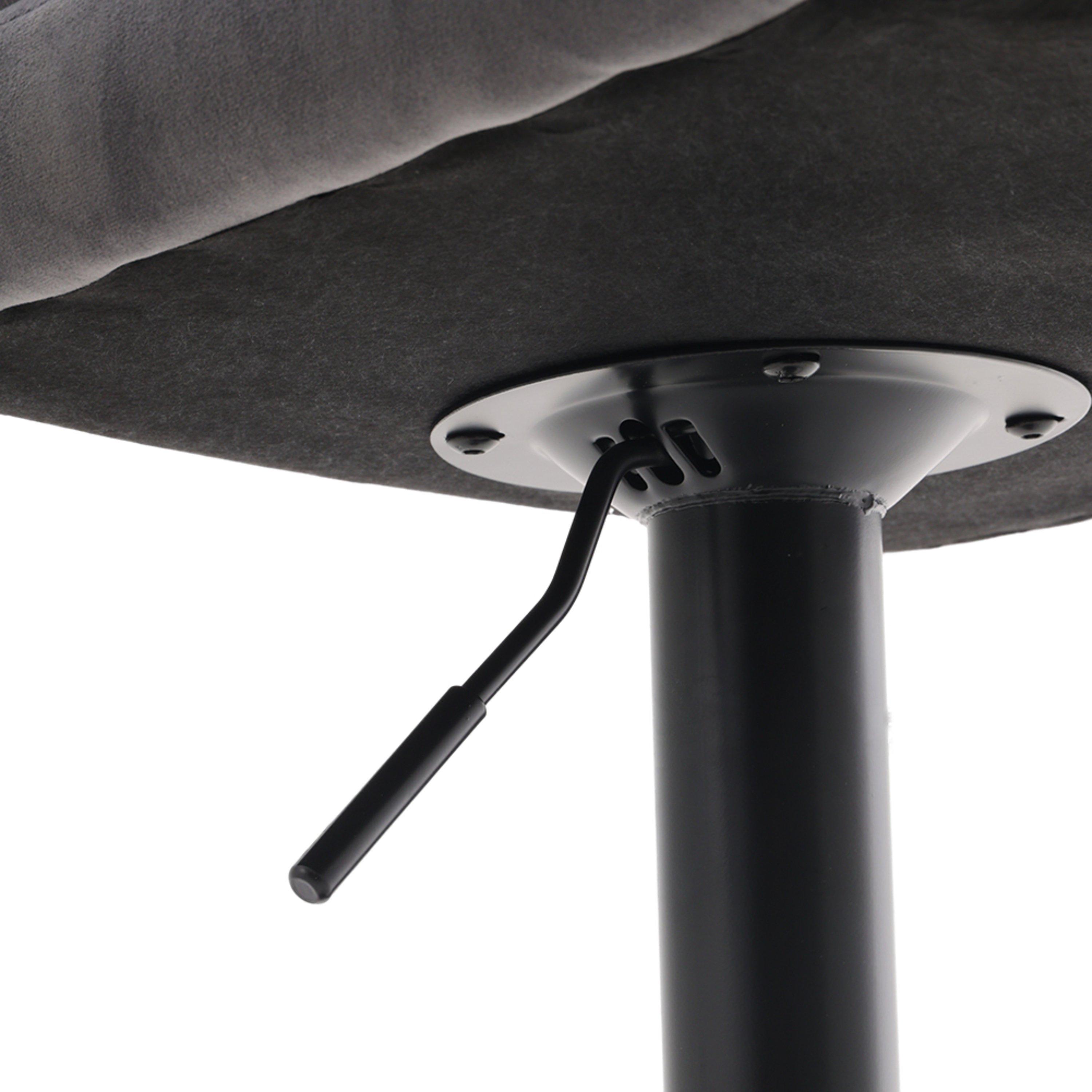 Dark Grey - Kabinet UK - 2Pcs Velvet Upholstery Bar Stools - 9