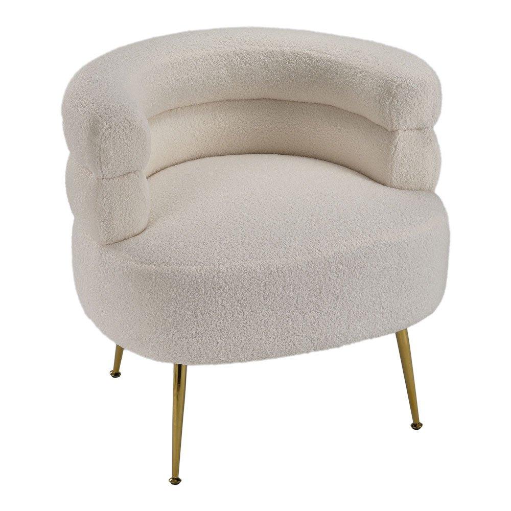 White - Kabinet UK - Curved Upholstered Single Sofa Accent Chair - 4