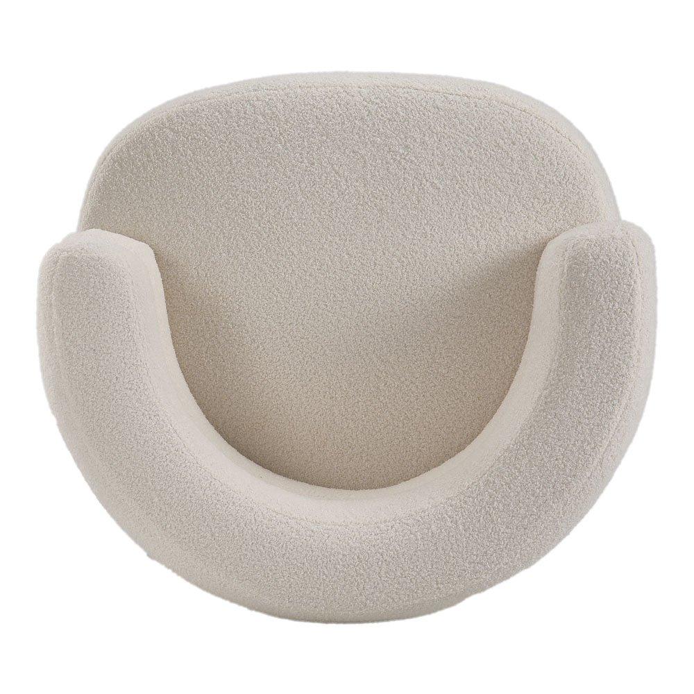 White - Kabinet UK - Curved Upholstered Single Sofa Accent Chair - 7