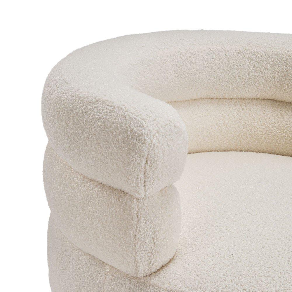 White - Kabinet UK - Curved Upholstered Single Sofa Accent Chair - 10