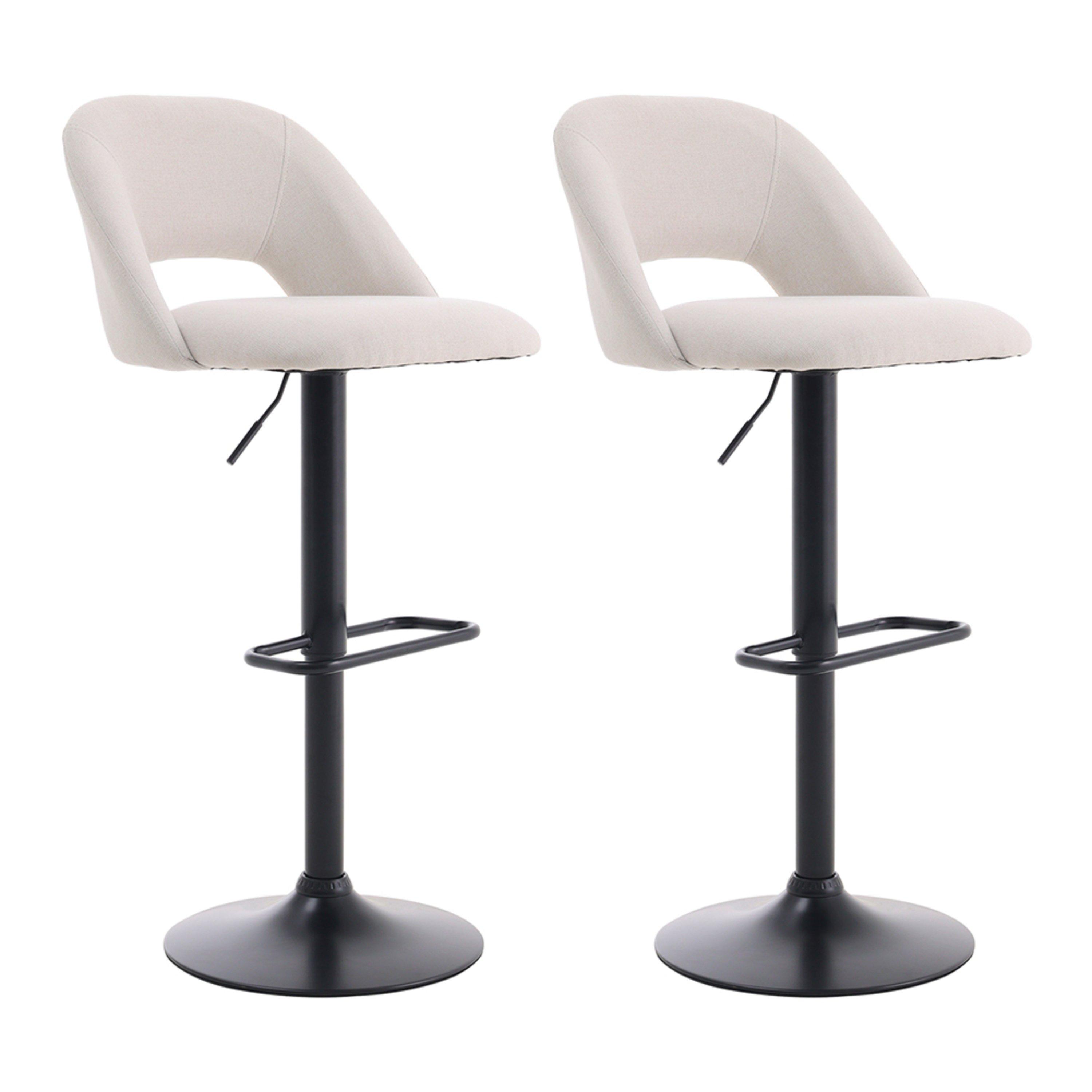 White Black - Kabinet UK - Linen Counter Swivel Height Breakfast Bar Stools - 1