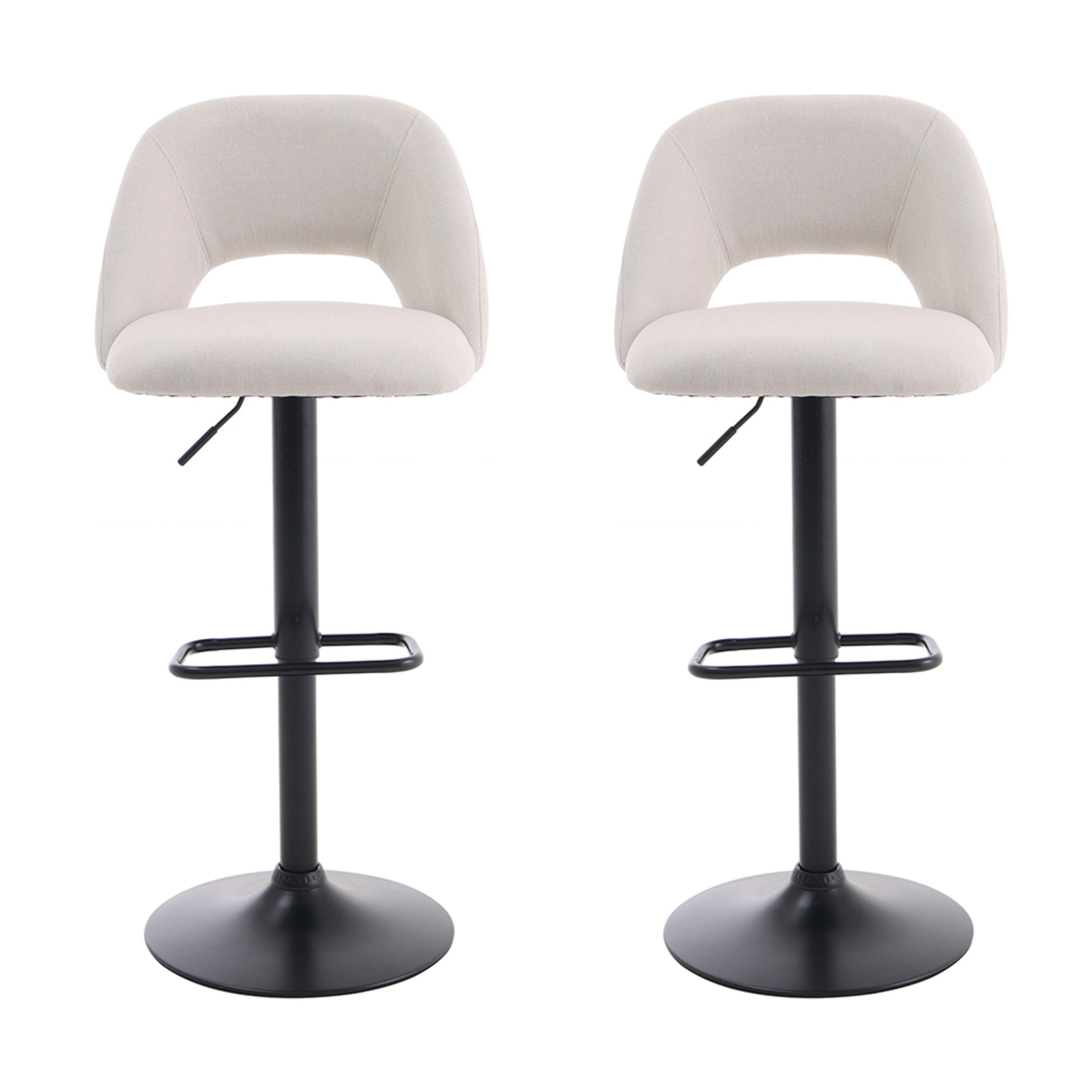 White Black - Kabinet UK - Linen Counter Swivel Height Breakfast Bar Stools - 2