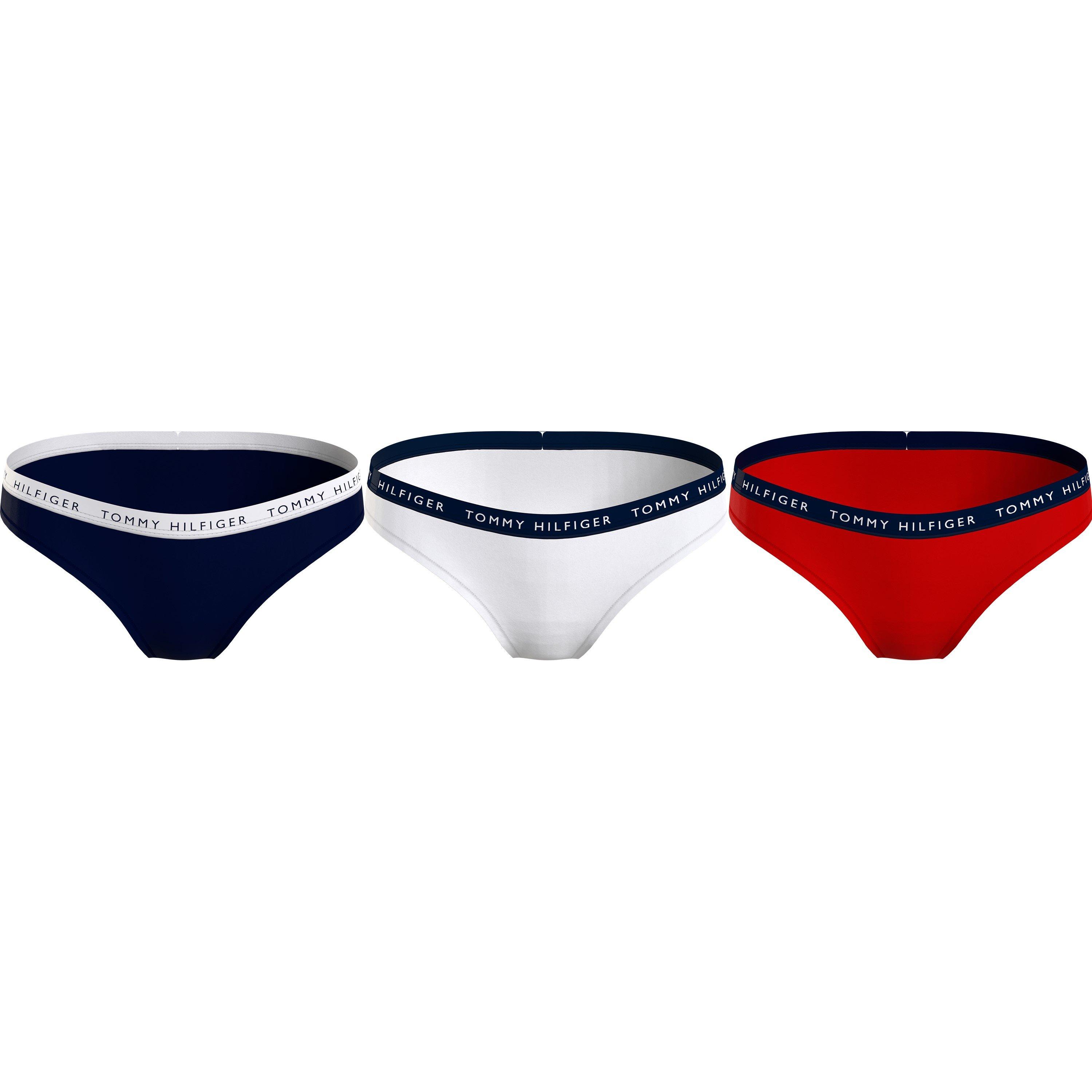 Tommy Hilfiger Women's 3 Pack Briefs - Navy/Wht/Red - 12 (M)
