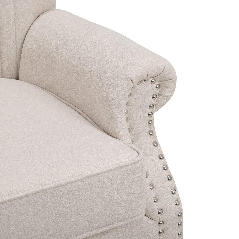 White - Kabinet UK - Vintage Velvet Wing Back Armchair with Studs - 7