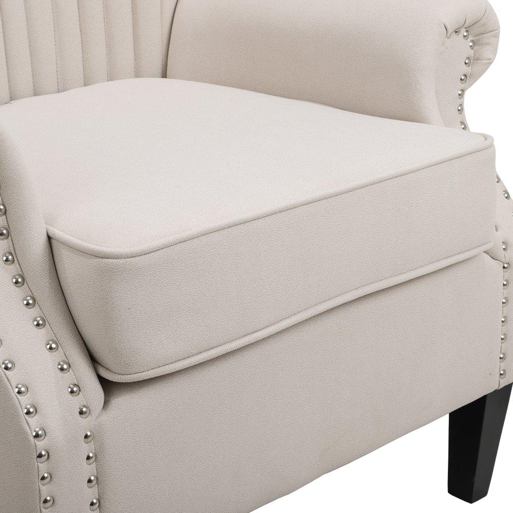 White - Kabinet UK - Vintage Velvet Wing Back Armchair with Studs - 8