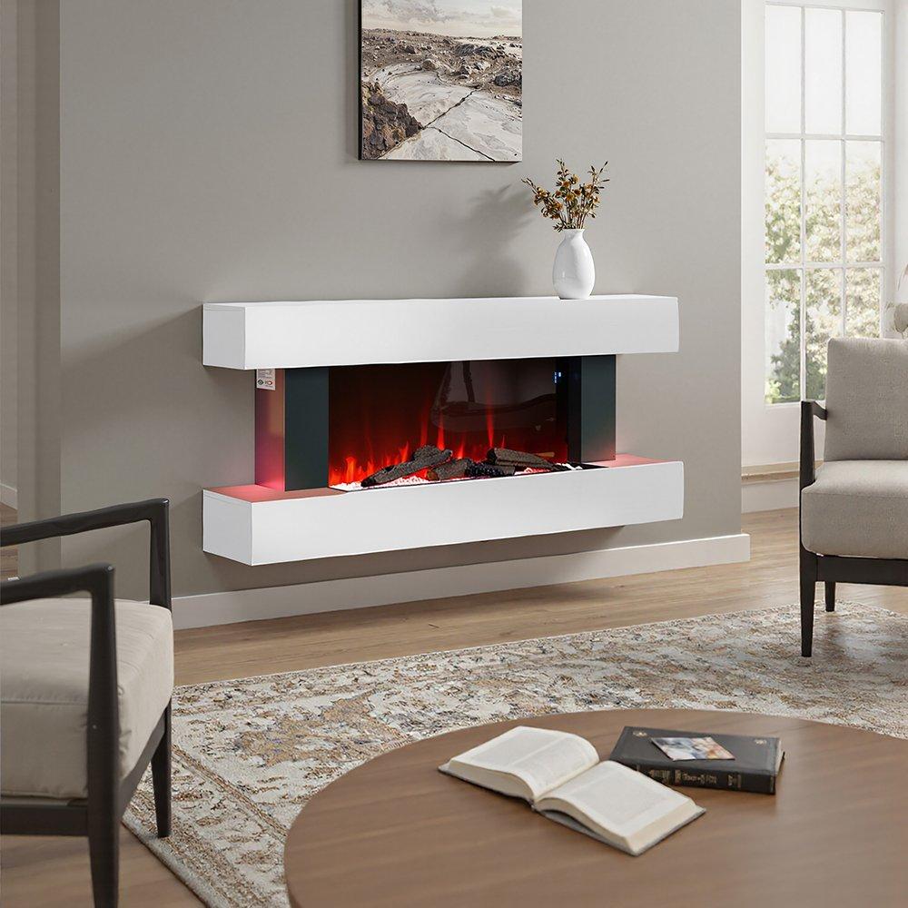 White - Kabinet UK - Contemporary Wall Mntd/Freestand Fireplace Mantel - 3