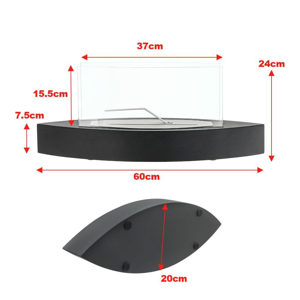 Black - Kabinet UK - Stainless Steel Tabletop Ethanol Fireplace - 7