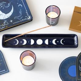 Something Different Blue Moon Phase Ceramic Incense Ash Catcher