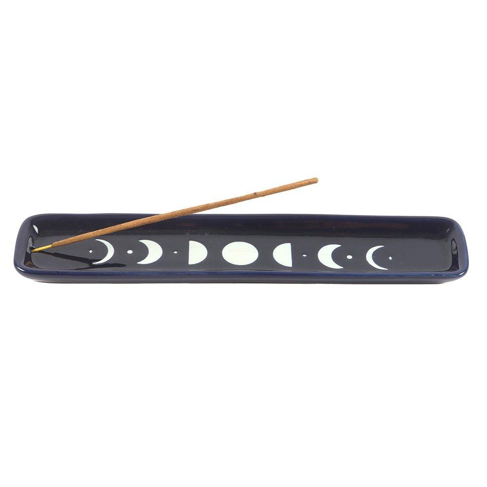 Blue - Something Different - Blue Moon Phase Ceramic Incense Ash Catcher - 2