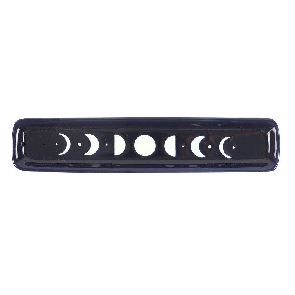 Blue - Something Different - Blue Moon Phase Ceramic Incense Ash Catcher - 3