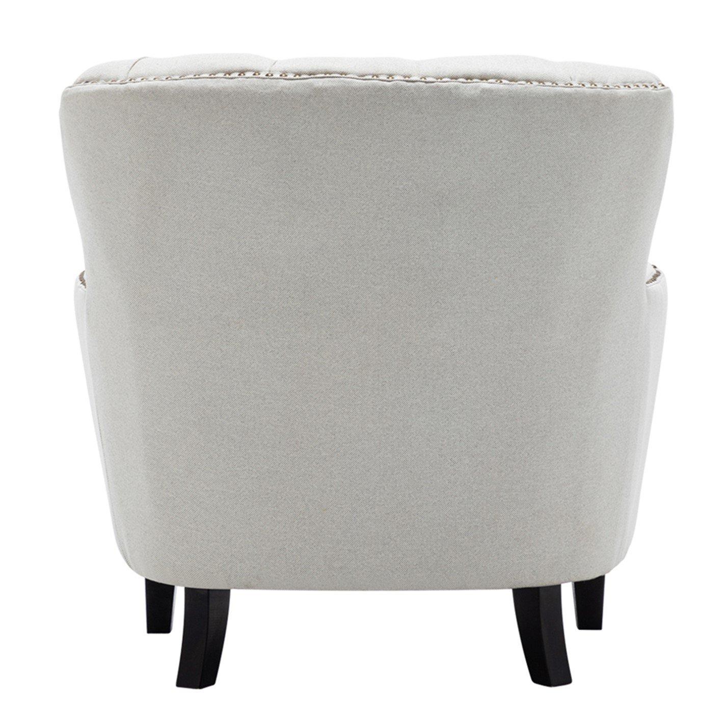 White - Kabinet UK - Classic Buttoned Linen Armchair - 6