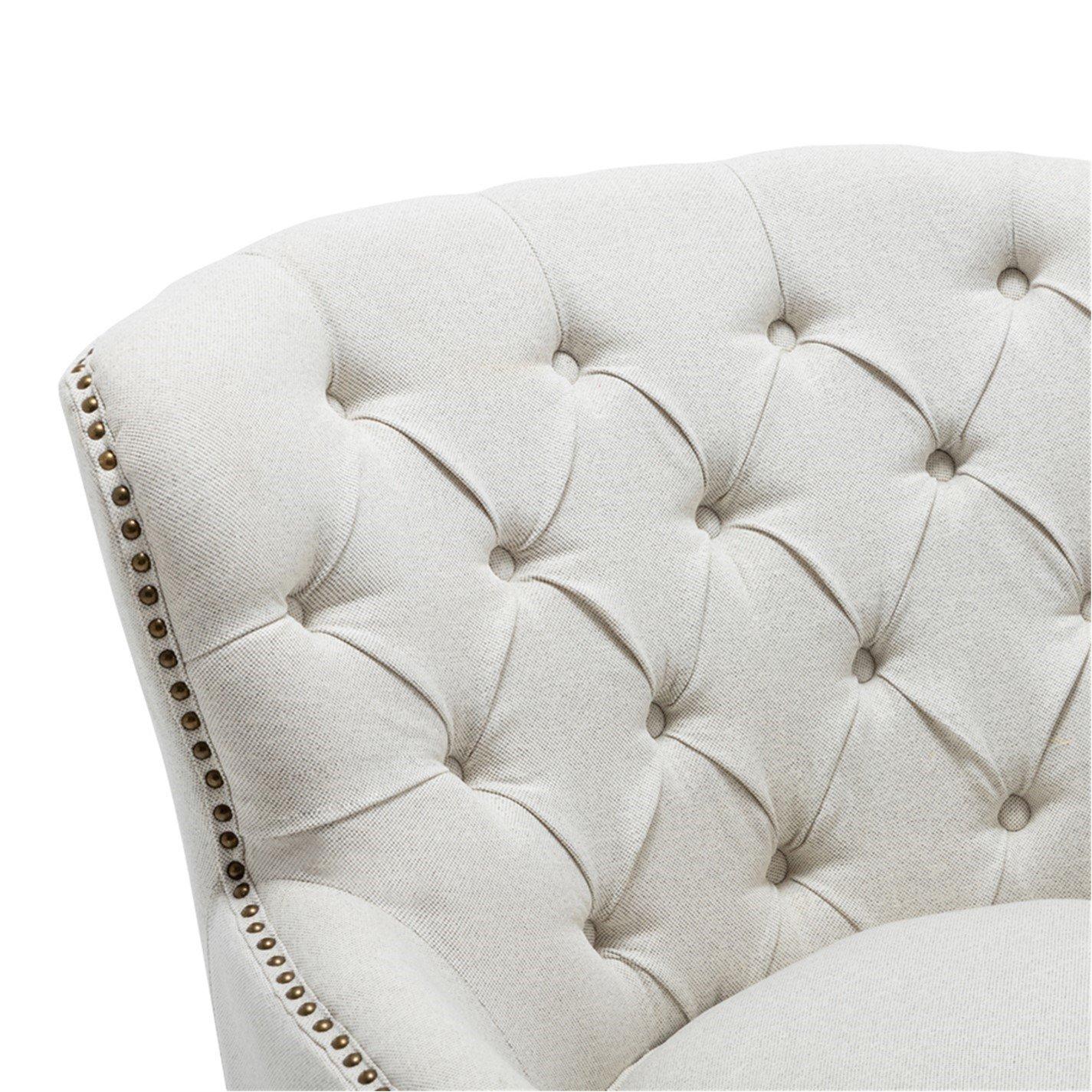 White - Kabinet UK - Classic Buttoned Linen Armchair - 7