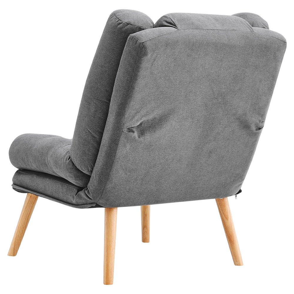 Grey - Kabinet UK - Modern Recliner with Footstool - 8