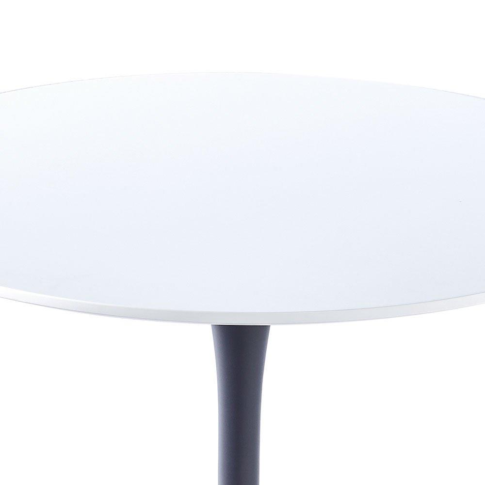 White Black - Kabinet UK - Modern Round Wooden Table with Metallic Base - 4