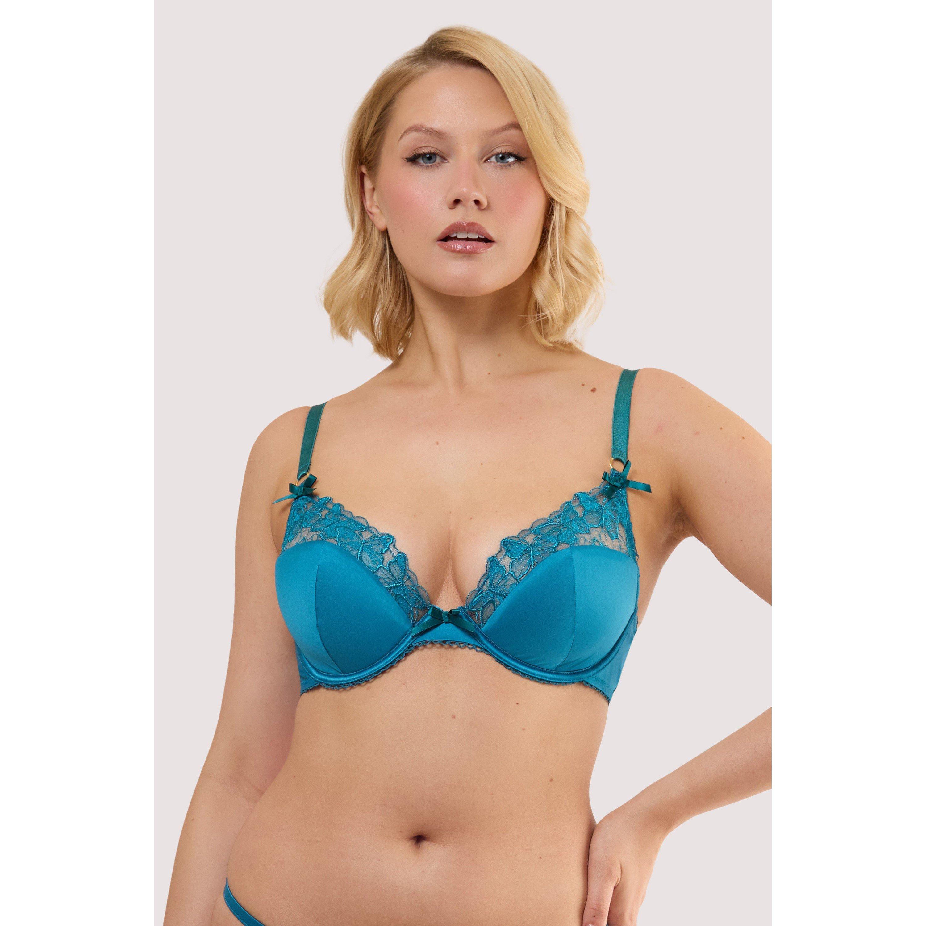 Teal - Playful Promises - Mariposa Teal Butterfly Embroidery Bra - 2