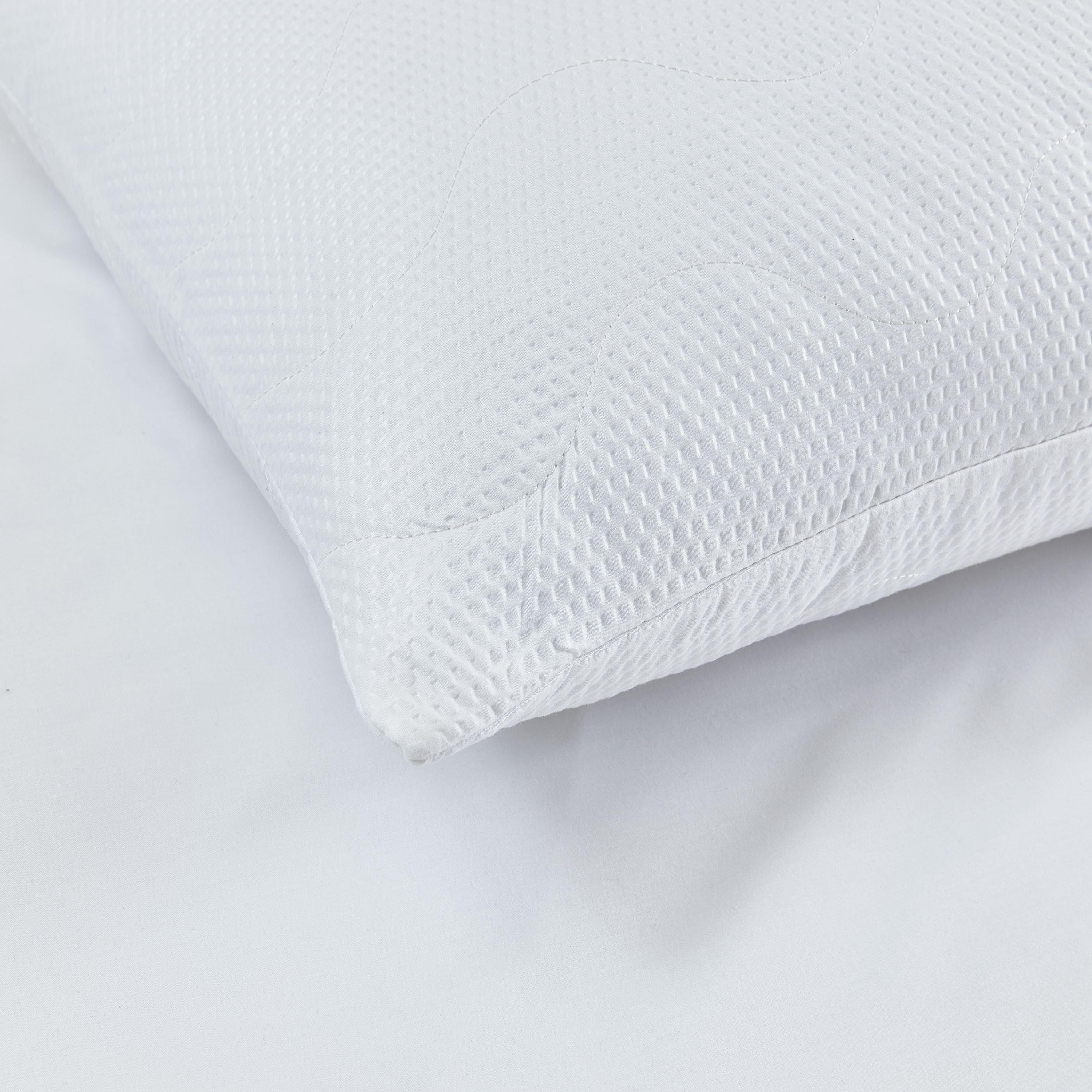 White - Catherine Lansfield - Luxury Quilted Comfort Embossed Pillow Pair - 3