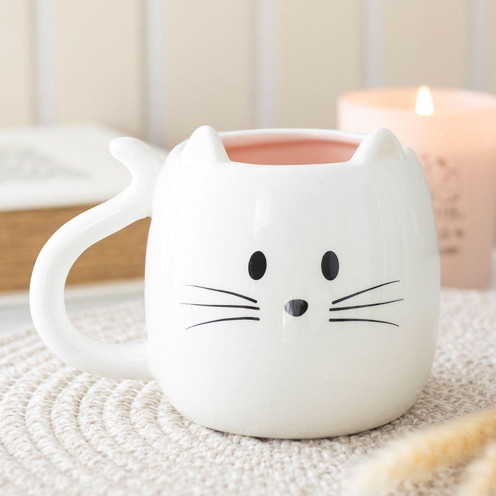 Something Different  Cat Shaped Mug White