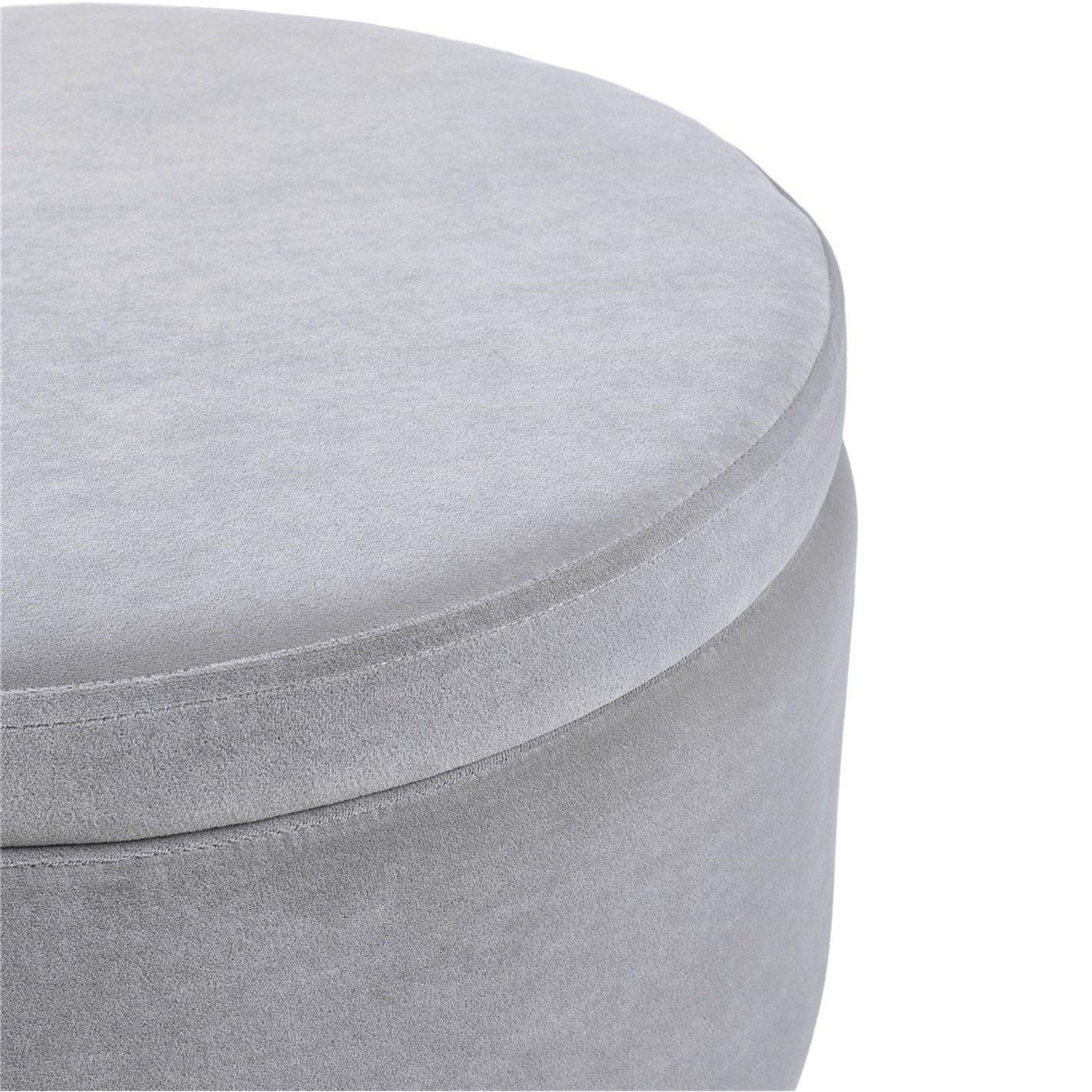 Grey - Kabinet UK - Contemporary Velvet Ottoman Metal Legs - 8