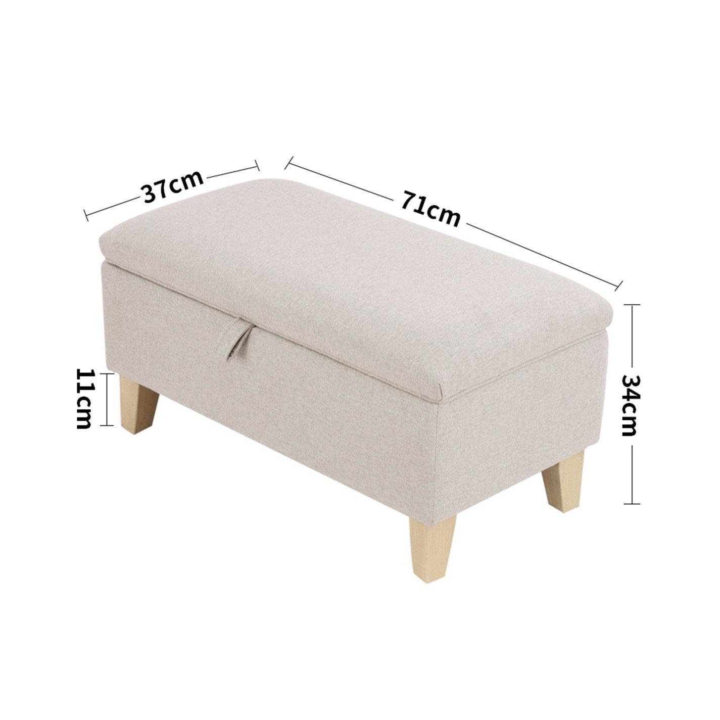 Brown - Kabinet UK - Linen Upholstered Storage Ottoman Footstool - 6