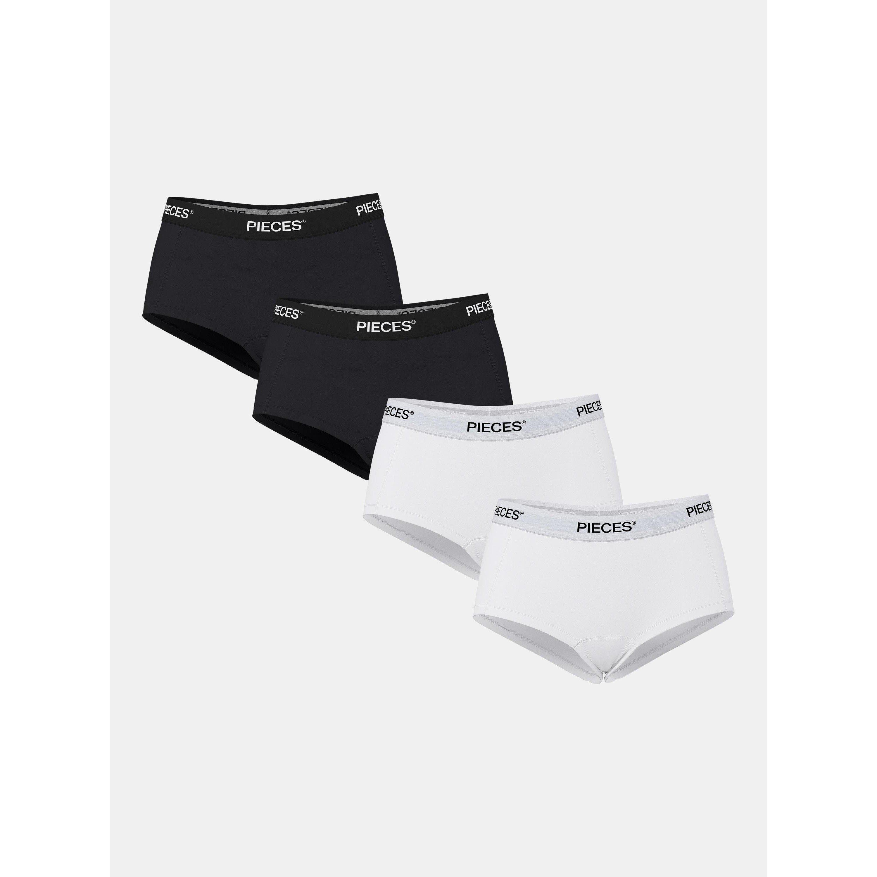 Pieces Women's Lg 4-Pack Hip Ld63 - Black/White - M