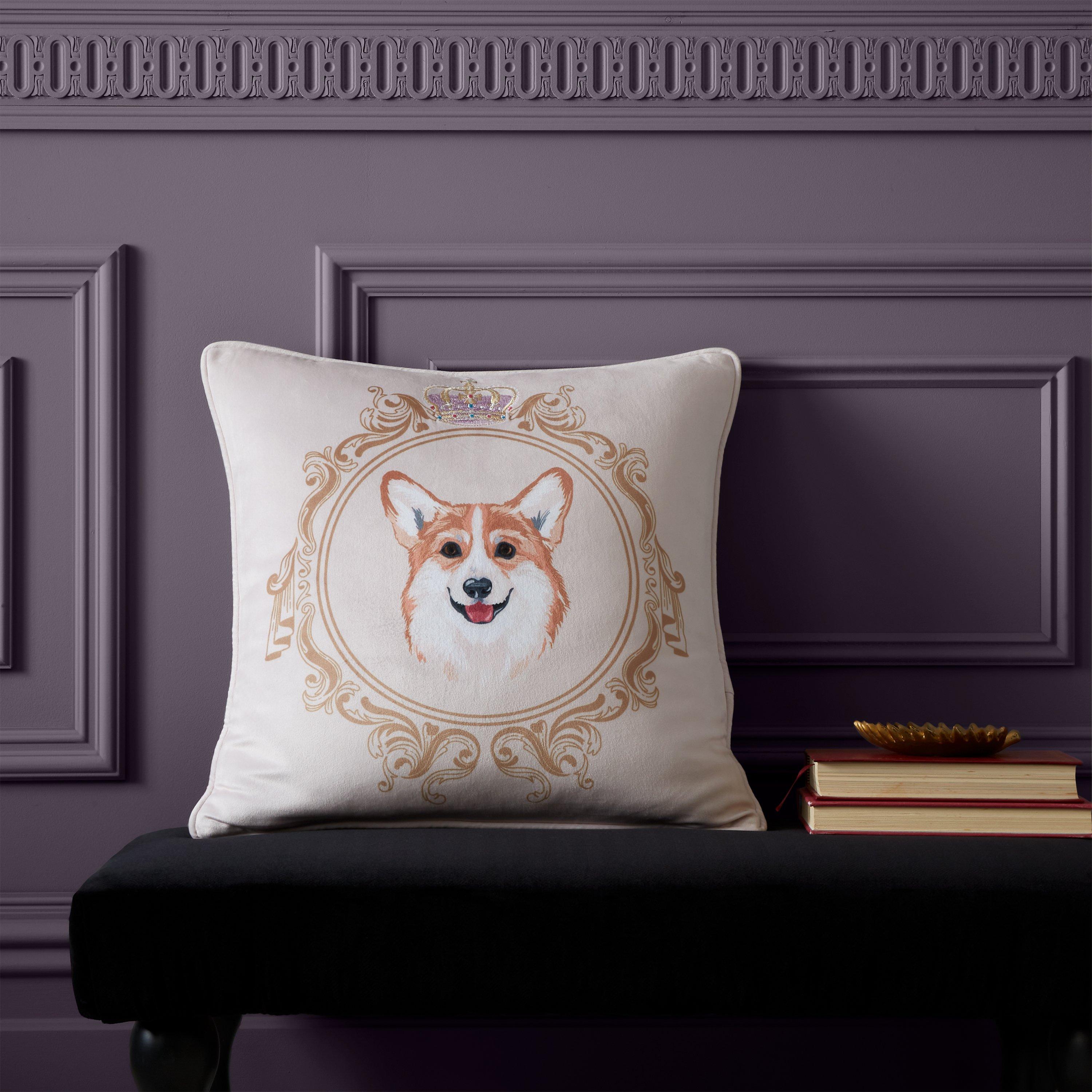 Natural - Catherine Lansfield - Bridgerton by CL Mr Newton Corgi Soft Cushion - 1