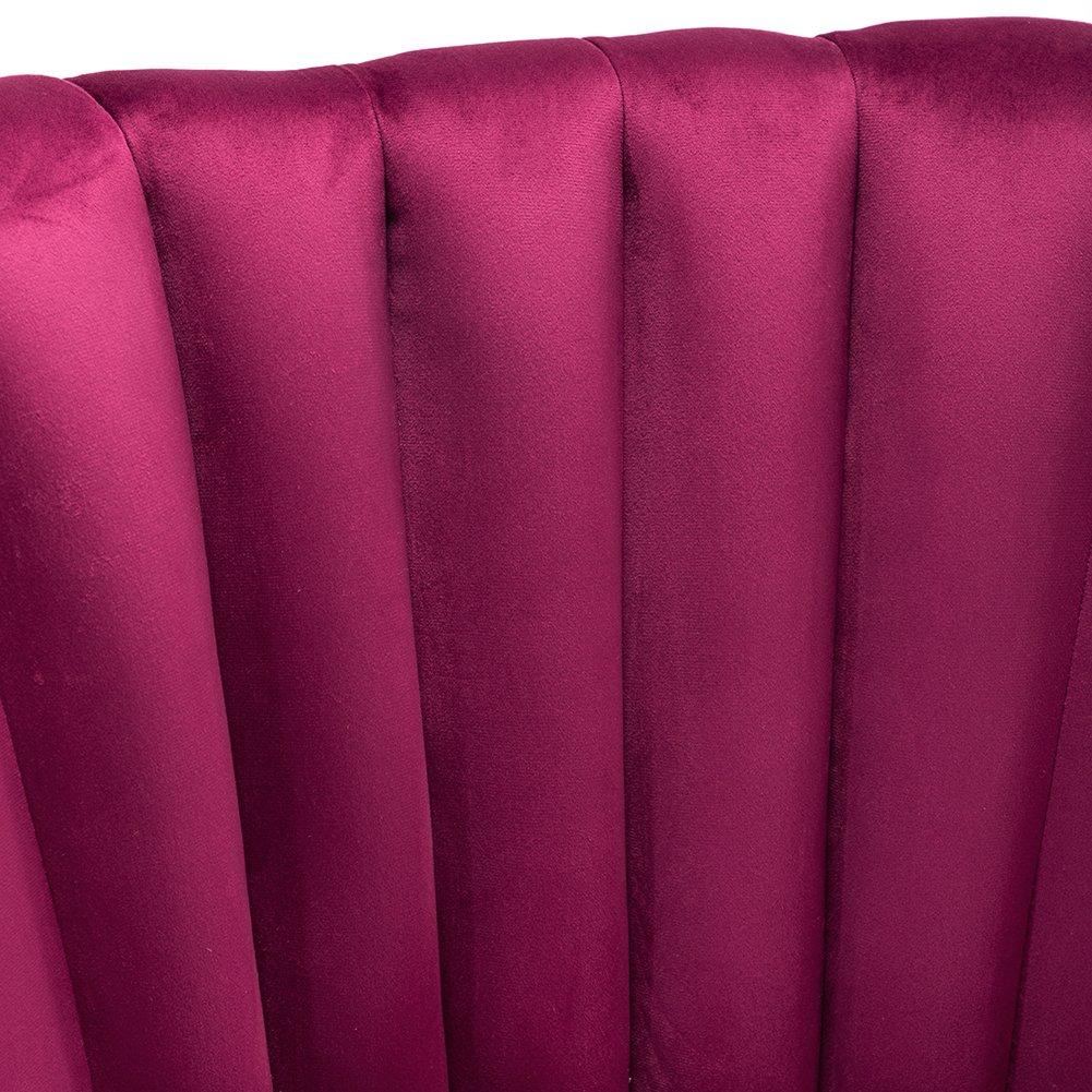 Wine Red - Kabinet UK - Vintage Velvet Wing Back Armchair with Studs - 6