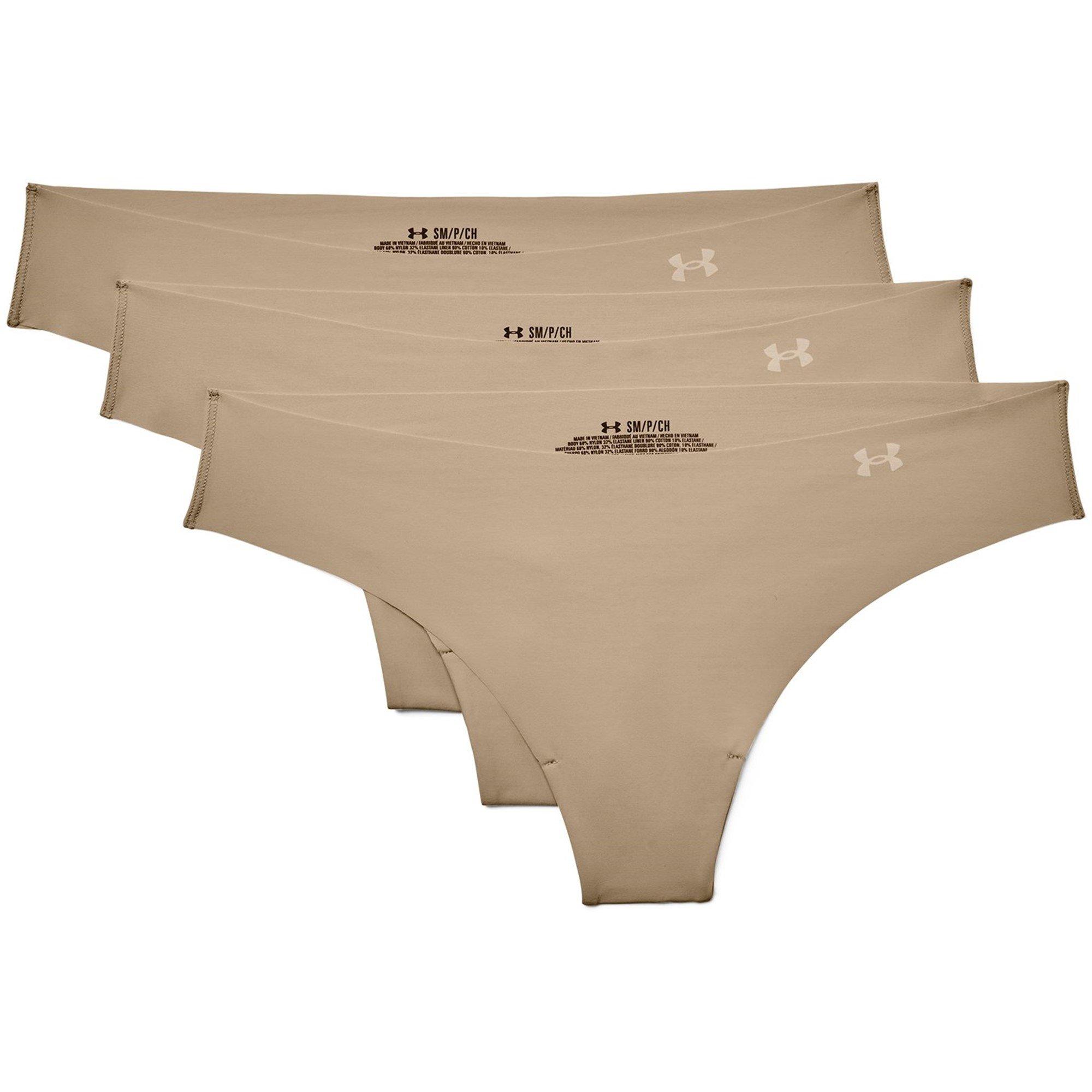 Beige - Under Armour - Under 3 Pack Thongs Womens - 1