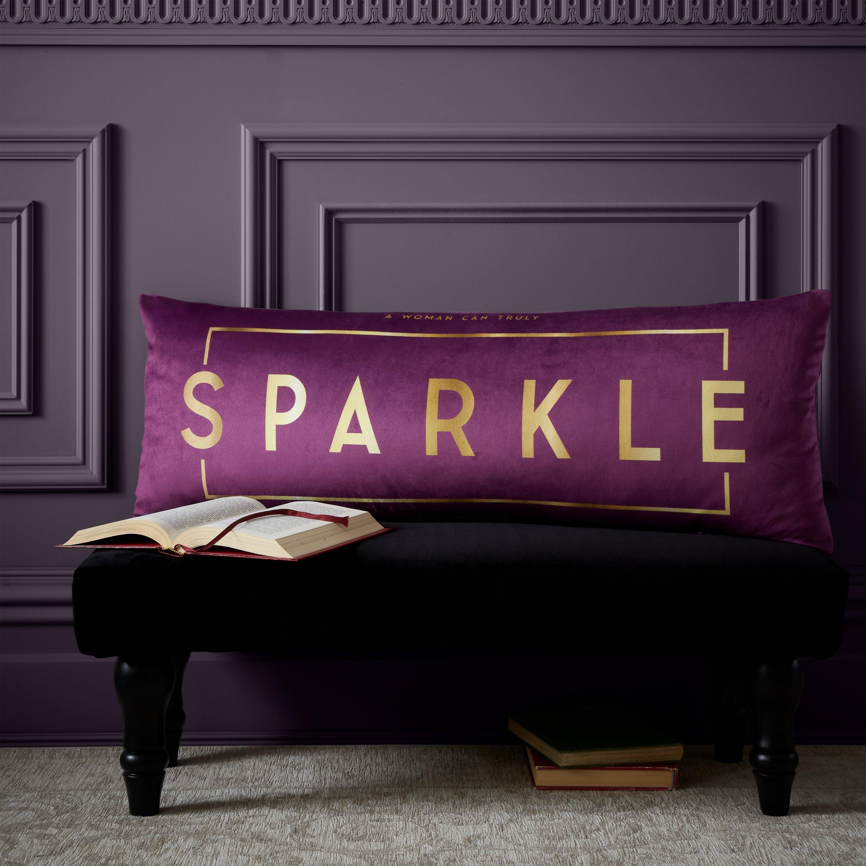 Purple - Catherine Lansfield - Bridgerton by CL Sparkle Within Soft Touch Cushion - 2
