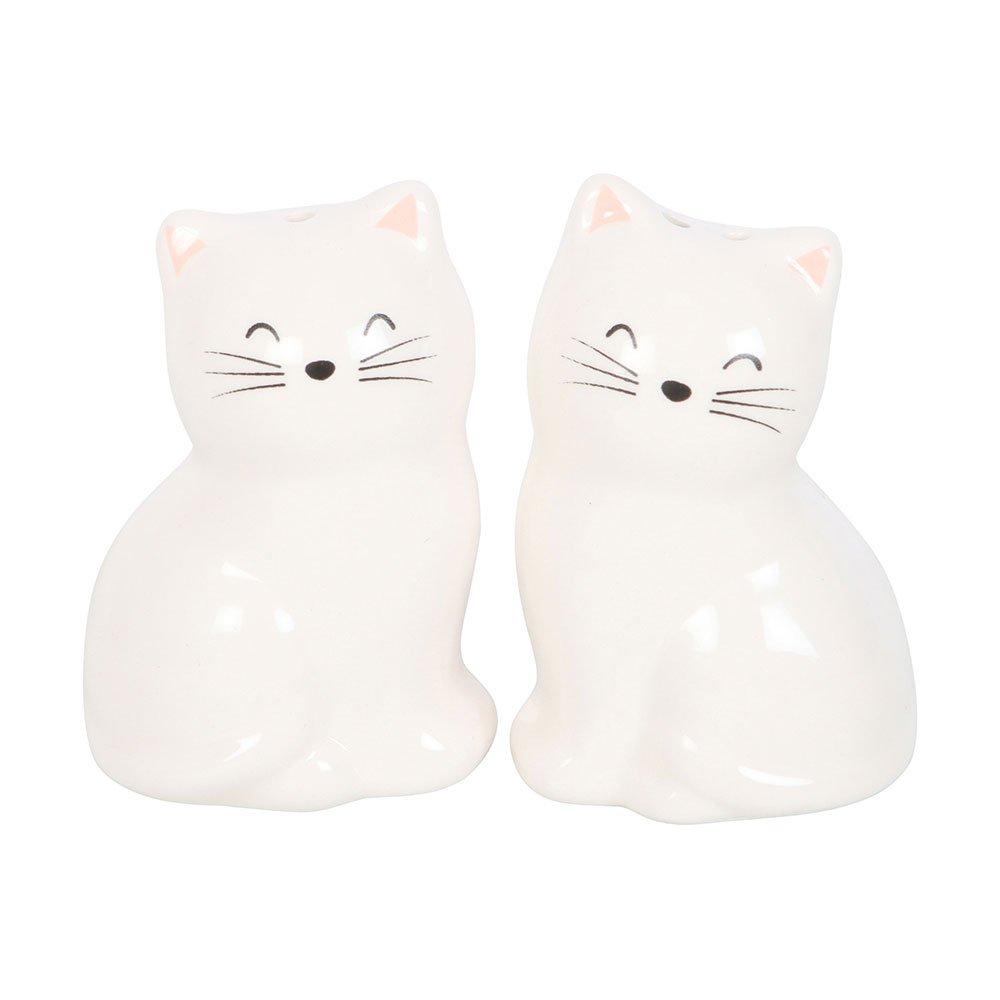 White - Something Different - White Cat Shaped Salt and Pepper Shakers - 2