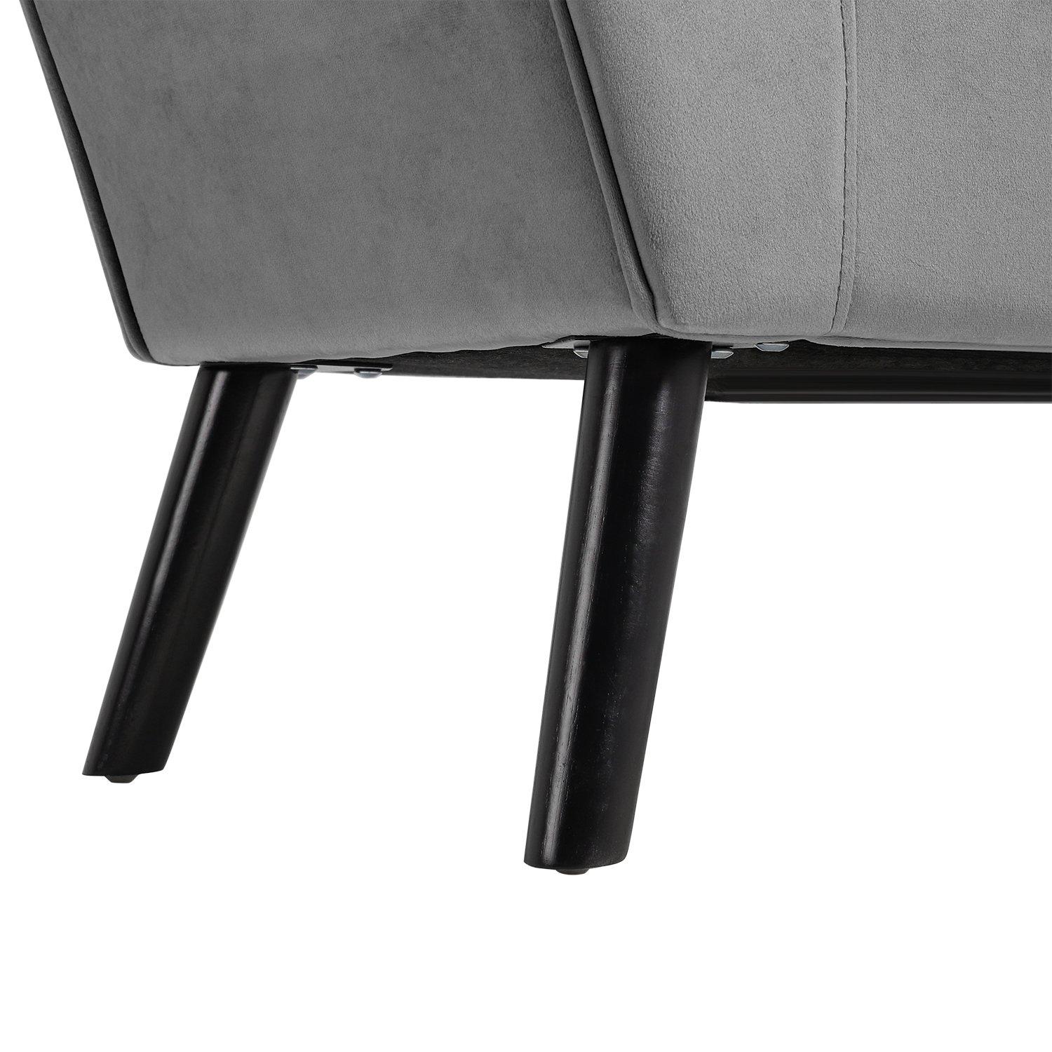 Grey - Kabinet UK - Tufted Velvet Buttoned Bench with Raised Arms - 9