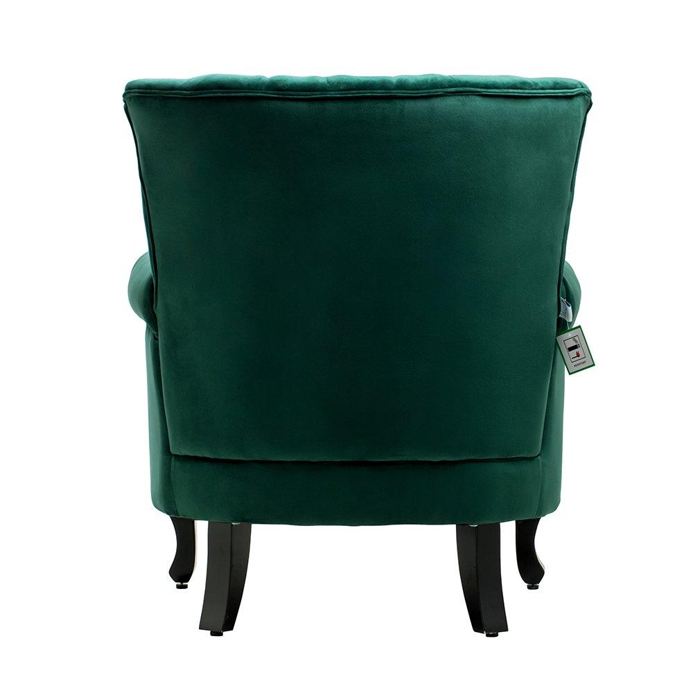 Green - Kabinet UK - Vintage Velvet Wing Back Armchair with Studs - 6