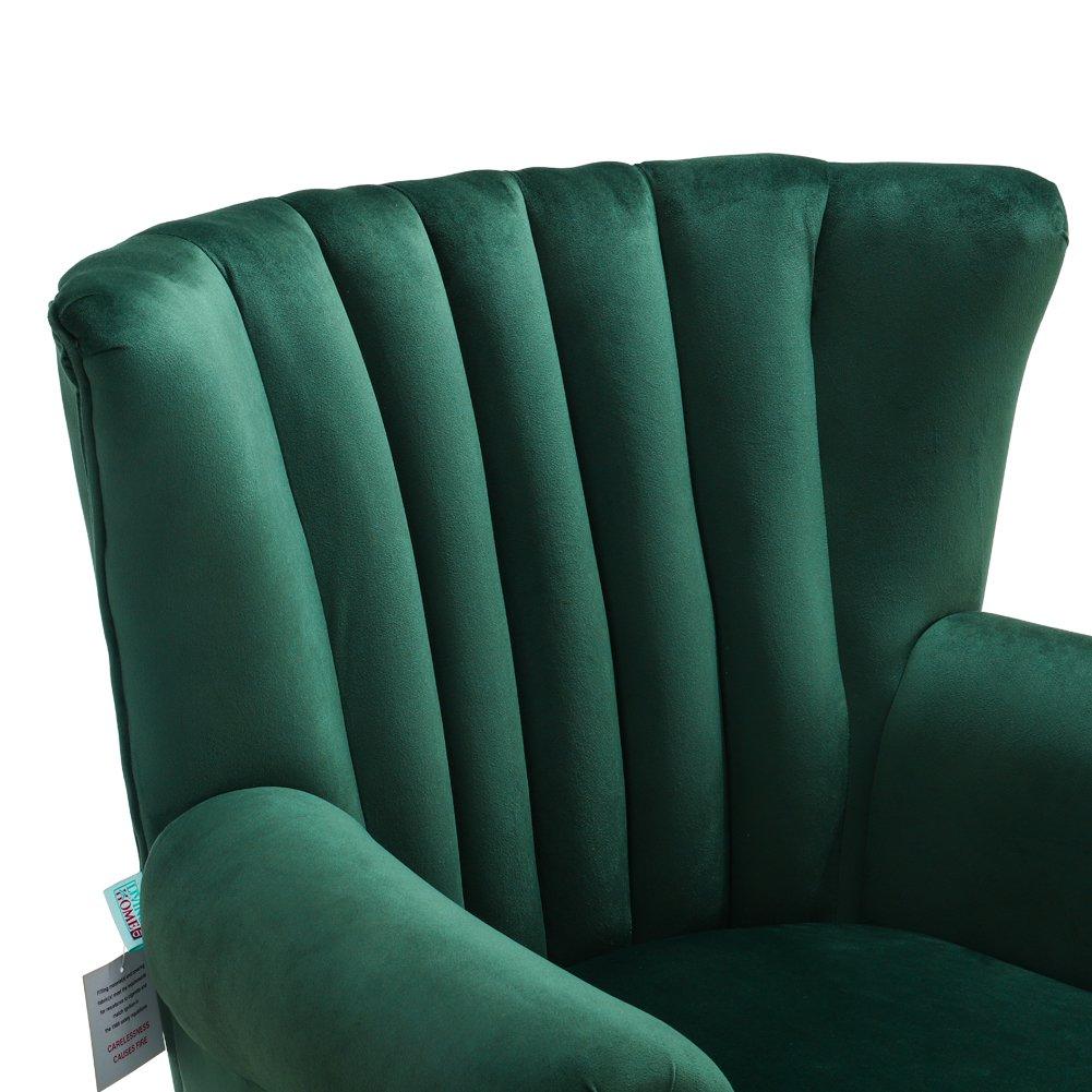 Green - Kabinet UK - Vintage Velvet Wing Back Armchair with Studs - 7