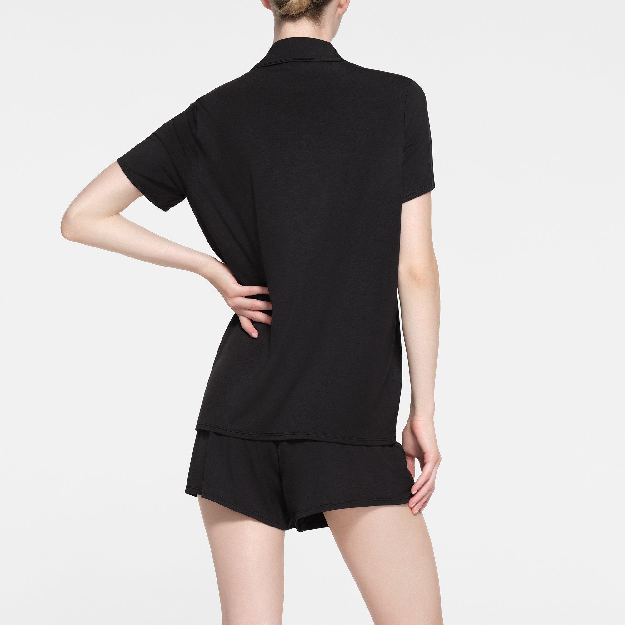 Onyx - SKIMS - Womens Sleep Short Sleeve Button Up Set - 4