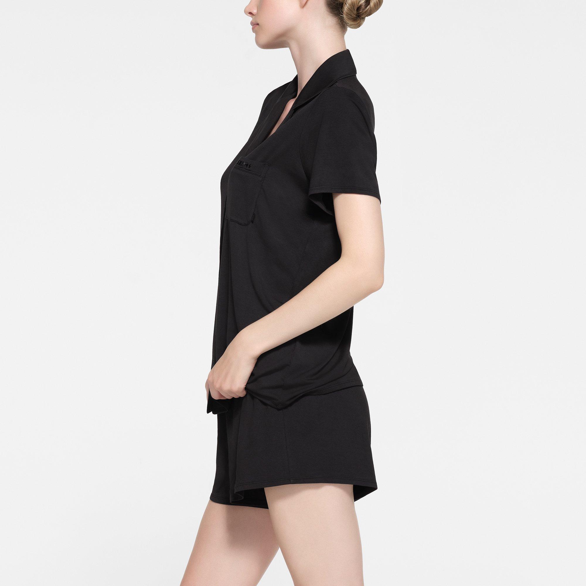 Onyx - SKIMS - Womens Sleep Short Sleeve Button Up Set - 6