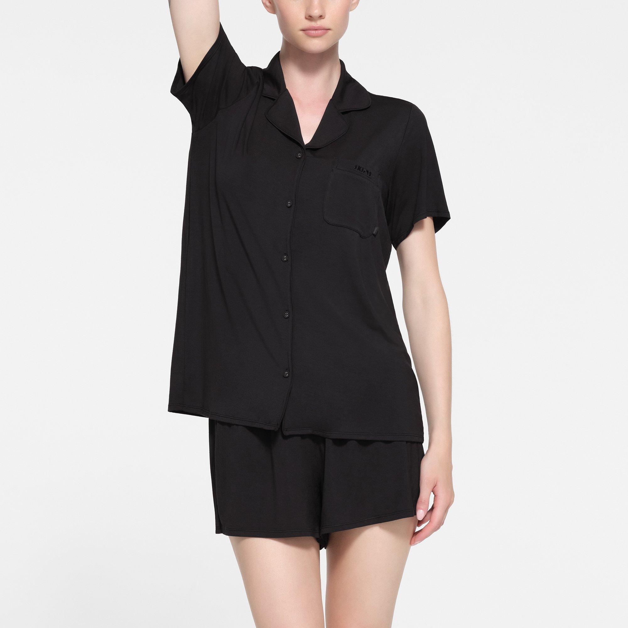 Onyx - SKIMS - Womens Sleep Short Sleeve Button Up Set - 7