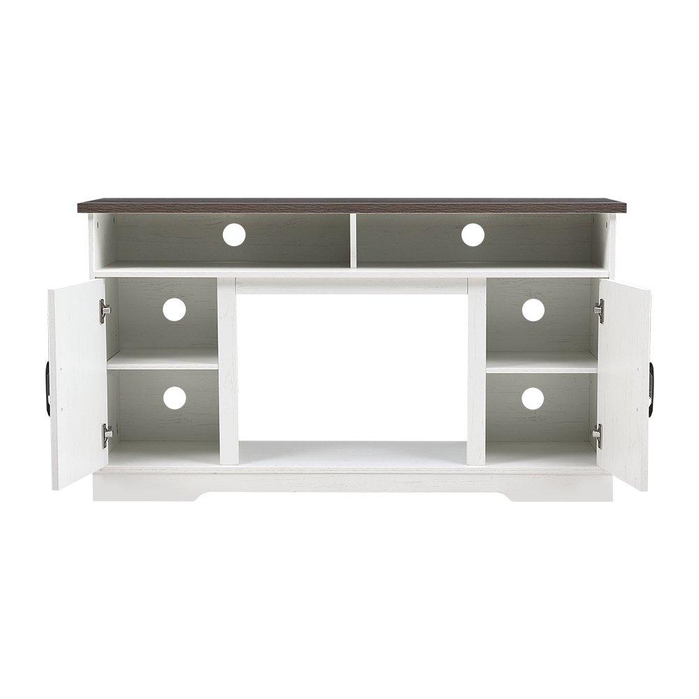 White - Kabinet UK - Electric Fireplace TV Stand with Timer and Remote - 5