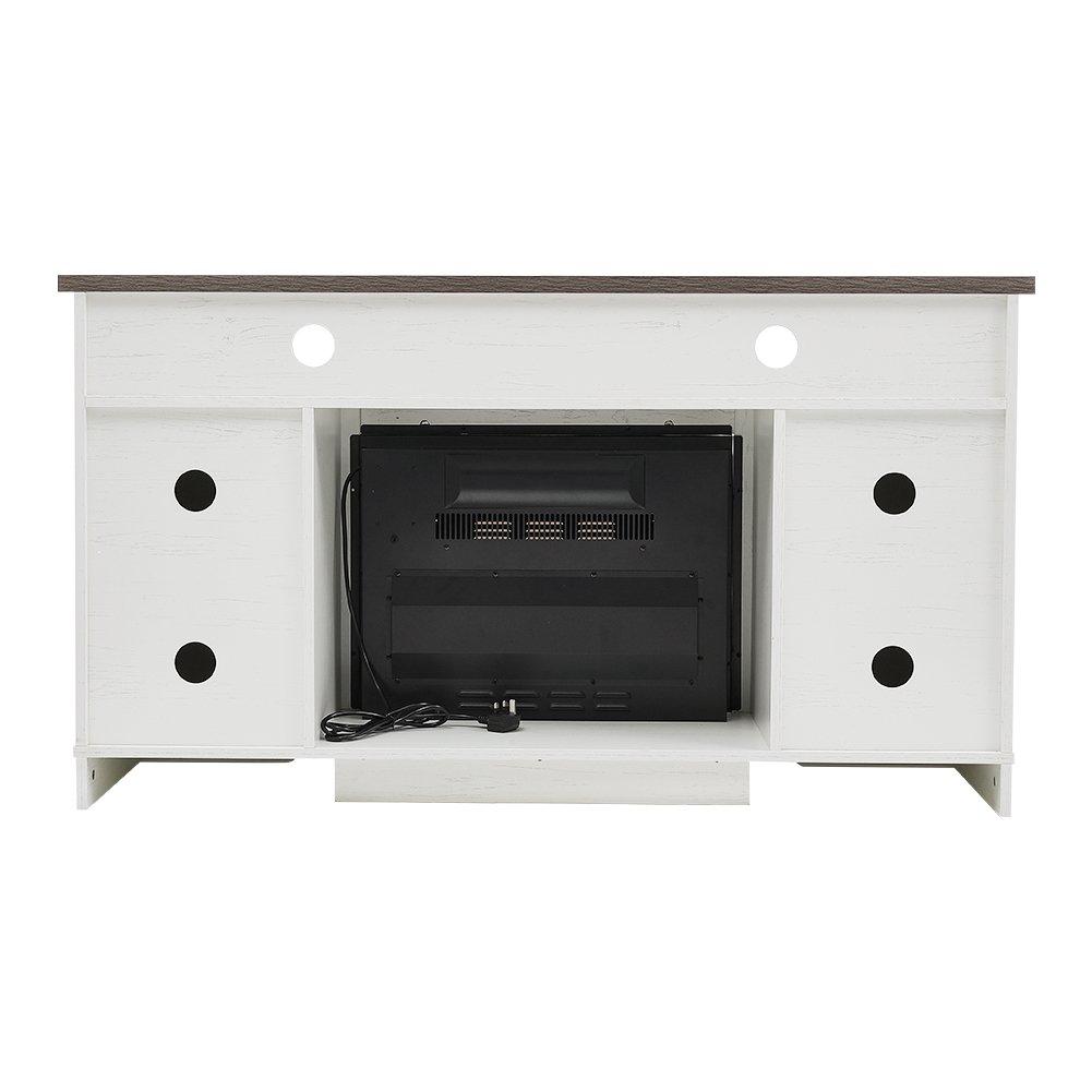 White - Kabinet UK - Electric Fireplace TV Stand with Timer and Remote - 6