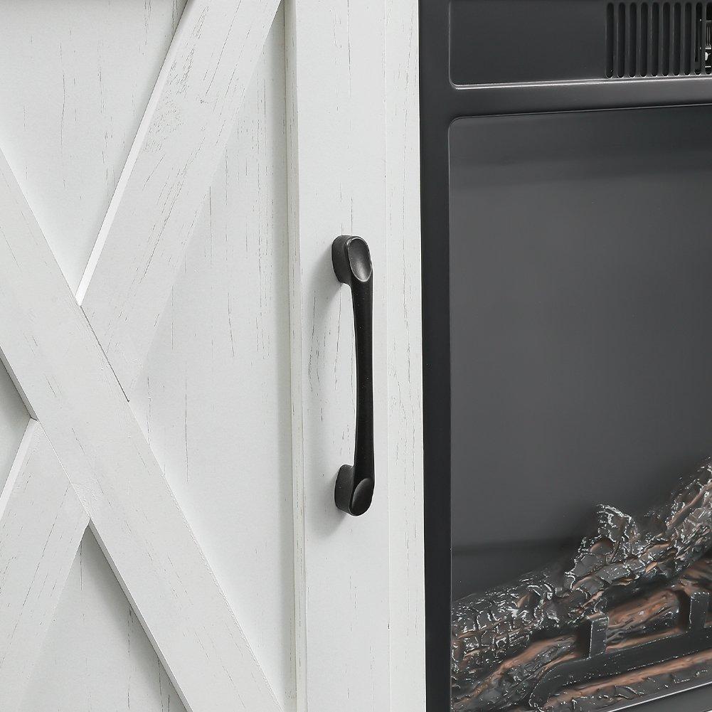 White - Kabinet UK - Electric Fireplace TV Stand with Timer and Remote - 7