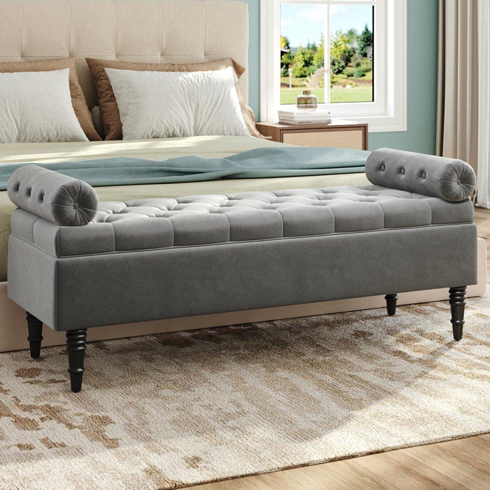 Grey - Kabinet UK - Flip Top Storage Bench with Side Arms - 2