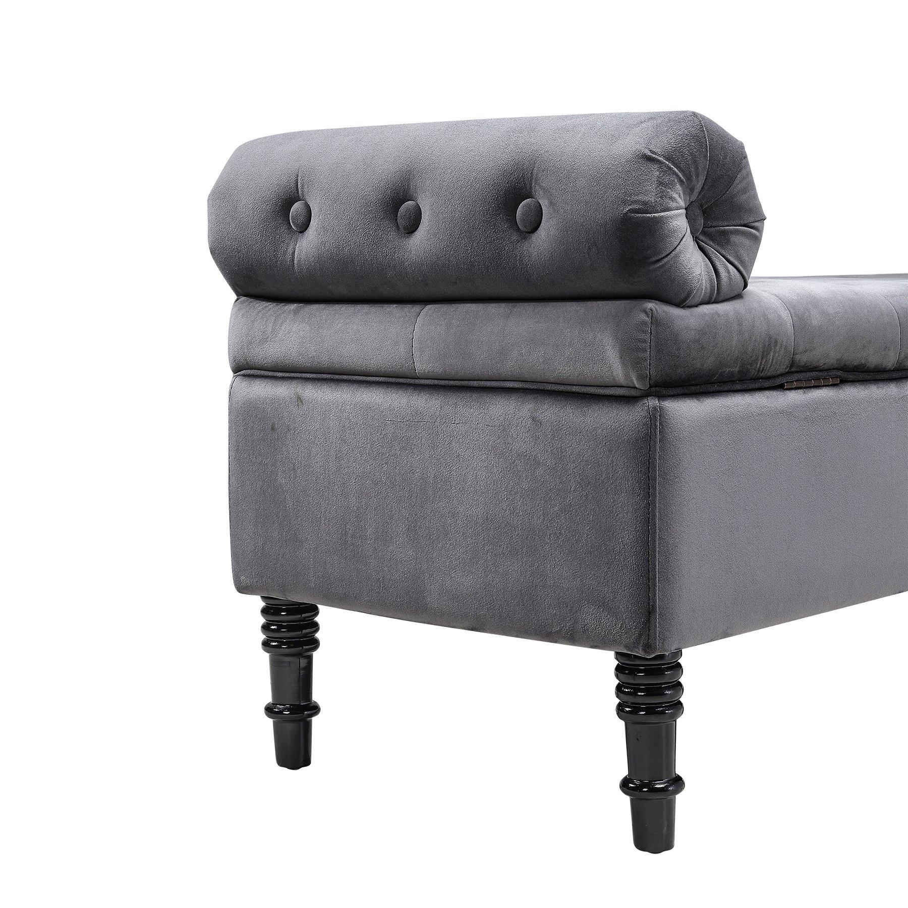 Grey - Kabinet UK - Flip Top Storage Bench with Side Arms - 9